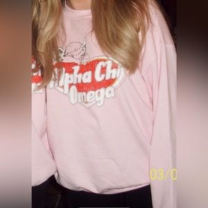 Light pink crewneck Alpha Chi Omega